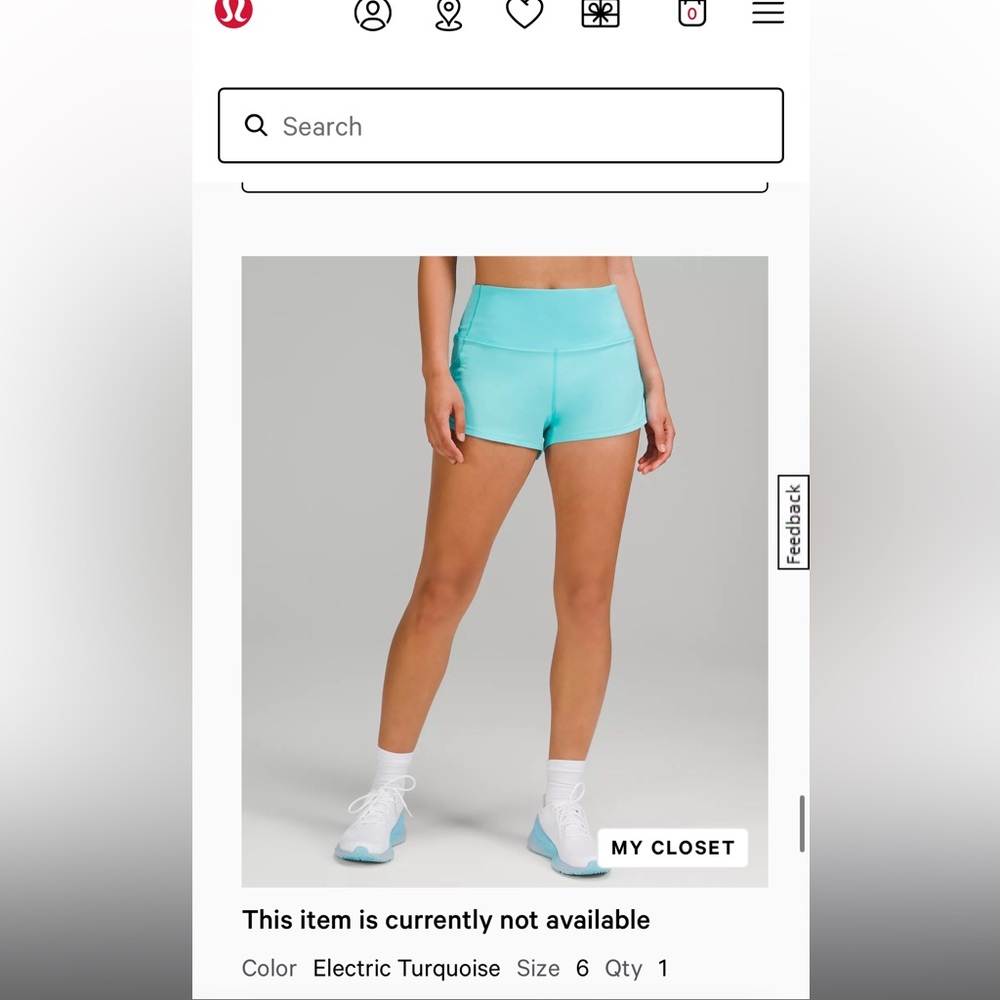 Lululemon Speed Up High-Rise Lined Short 2.5"